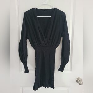 Shein Black Ruched Girly Dress